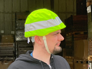 Fluorescent helmet cover - fits generic safety helmets