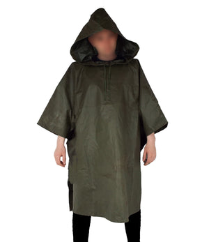 French Army - Olive Green Poncho / Dust cover, garden screening sheet - DISTRESSED