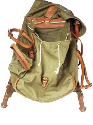 Romanian Army - Vintage 30 Litre Canvas Rucksack - Green - MODIFIED