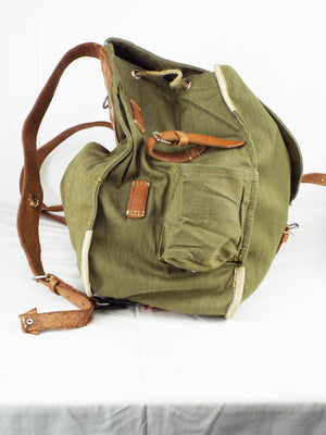 Romanian Army - Vintage 30 Litre Canvas Rucksack - Green - MODIFIED