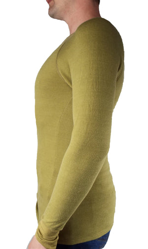 Wear It Green - Long-sleeve Thermal Crew-neck Top - Mustard - Grade 1