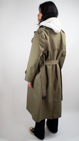 Ladies' Plus Sizes Khaki Trench Coat - Full Length – New