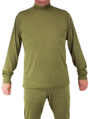 British Military - Green Thermal Roll Neck Top - Grade 1 - Flame Retardant Long Sleeve Thermal Top