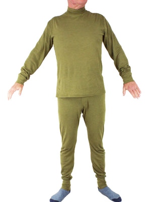 British Military - Green Thermal Roll Neck Top - Grade 1 - Flame Retardant Long Sleeve Thermal Top