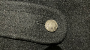 Dutch Black Wool Greatcoat - black anchor buttons - Super Grade