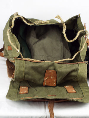 Romanian Army - Vintage 30 Litre Canvas Rucksack - Green - Unmodified
