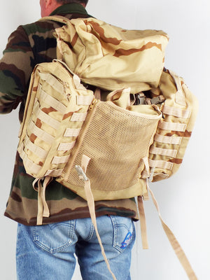 "Miltec" Desert camouflage - emergency stretcher - folds into back pack - Unissued condition