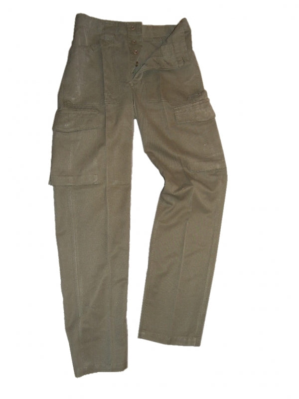 Austrian Olive Green Combat Trousers - button fly - Super Grade