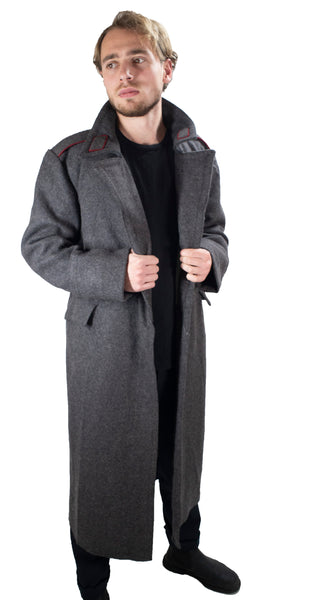 Charcoal Grey Solid Great Coat