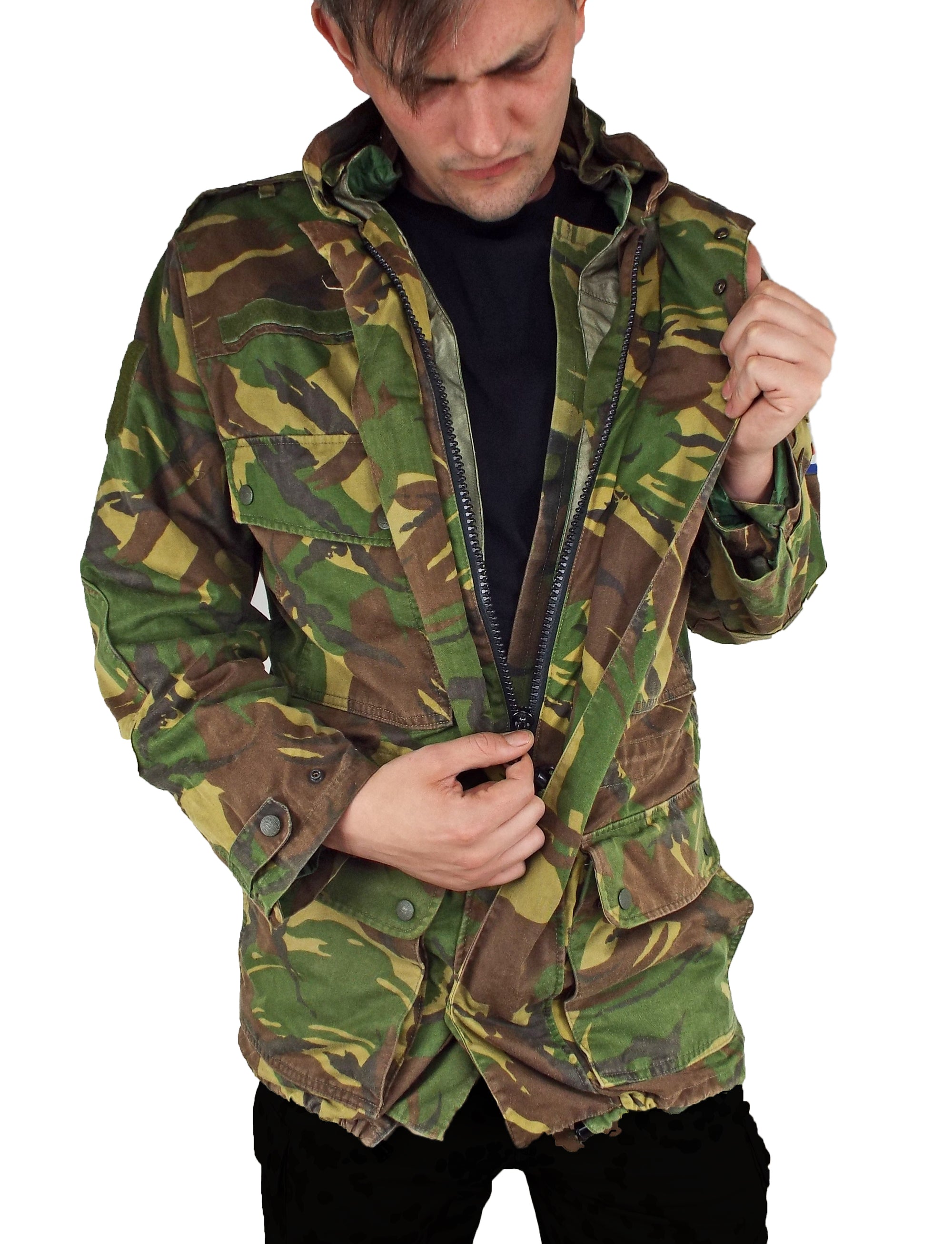 Dutch Army Vintage Woodland DPM Field Jacket with MVP Liner Grad Forces Uniform and Kit