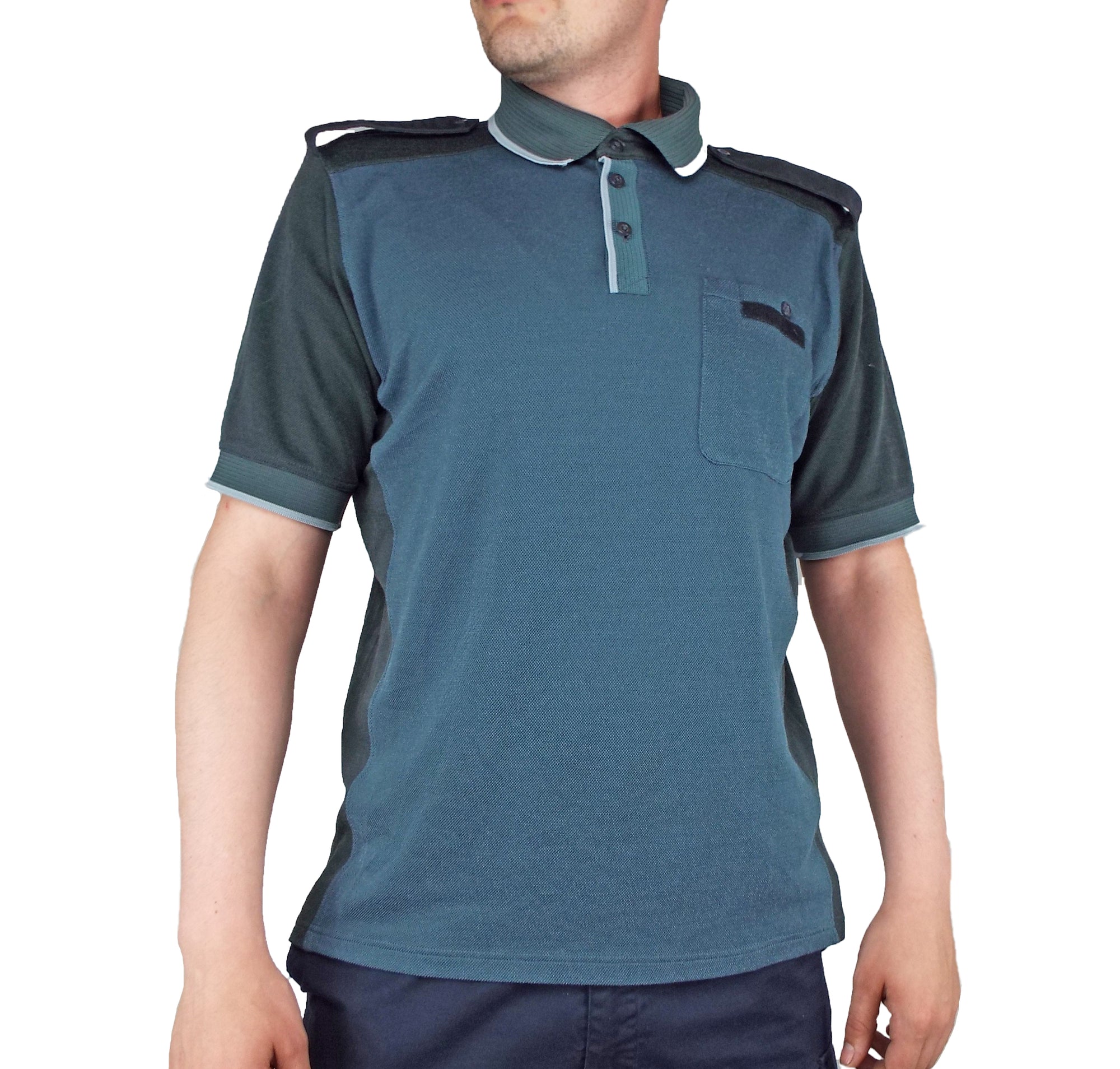 Dutch Customs' officers old uniform - Short-sleeve Grey/Blue Polo Shirt - Sportswool - Unissued