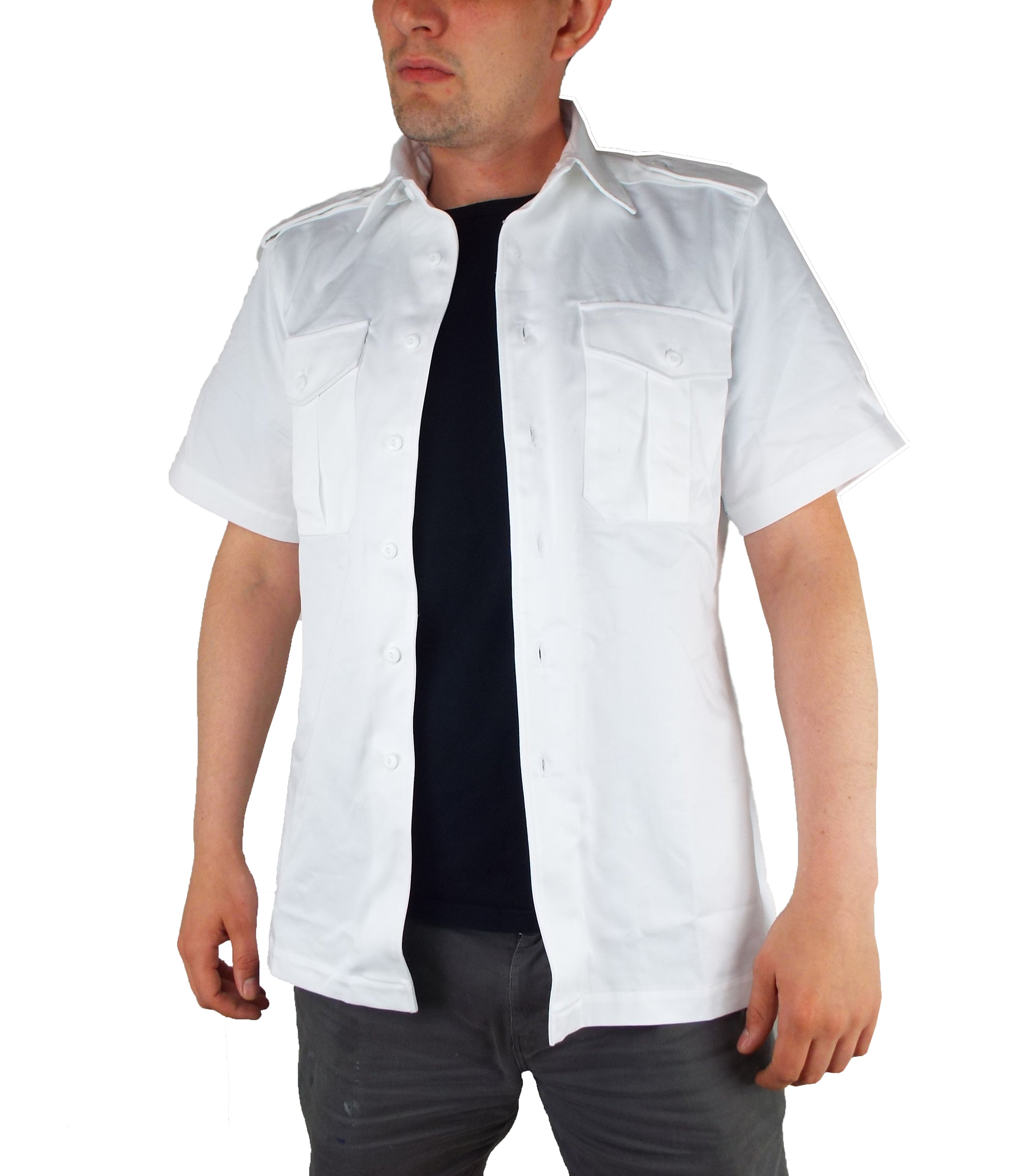 Dutch Army Vintage White Heavyweight Short sleeve Shirt Super Grade