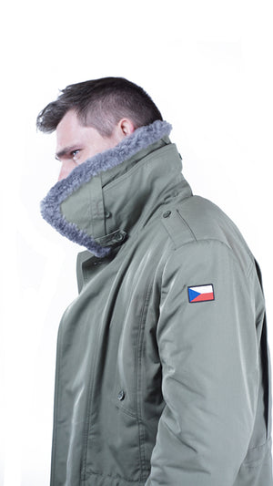 Czech Army cold-weather coat with collar – available in field grey – Unissued