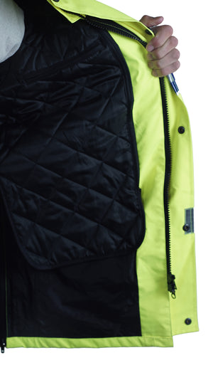 Hi Vis Jacket - UK Police Safety Coat - heavyweight