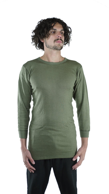 Dutch Army Olive Long Sleeve Thermal Base Layer - Unissued