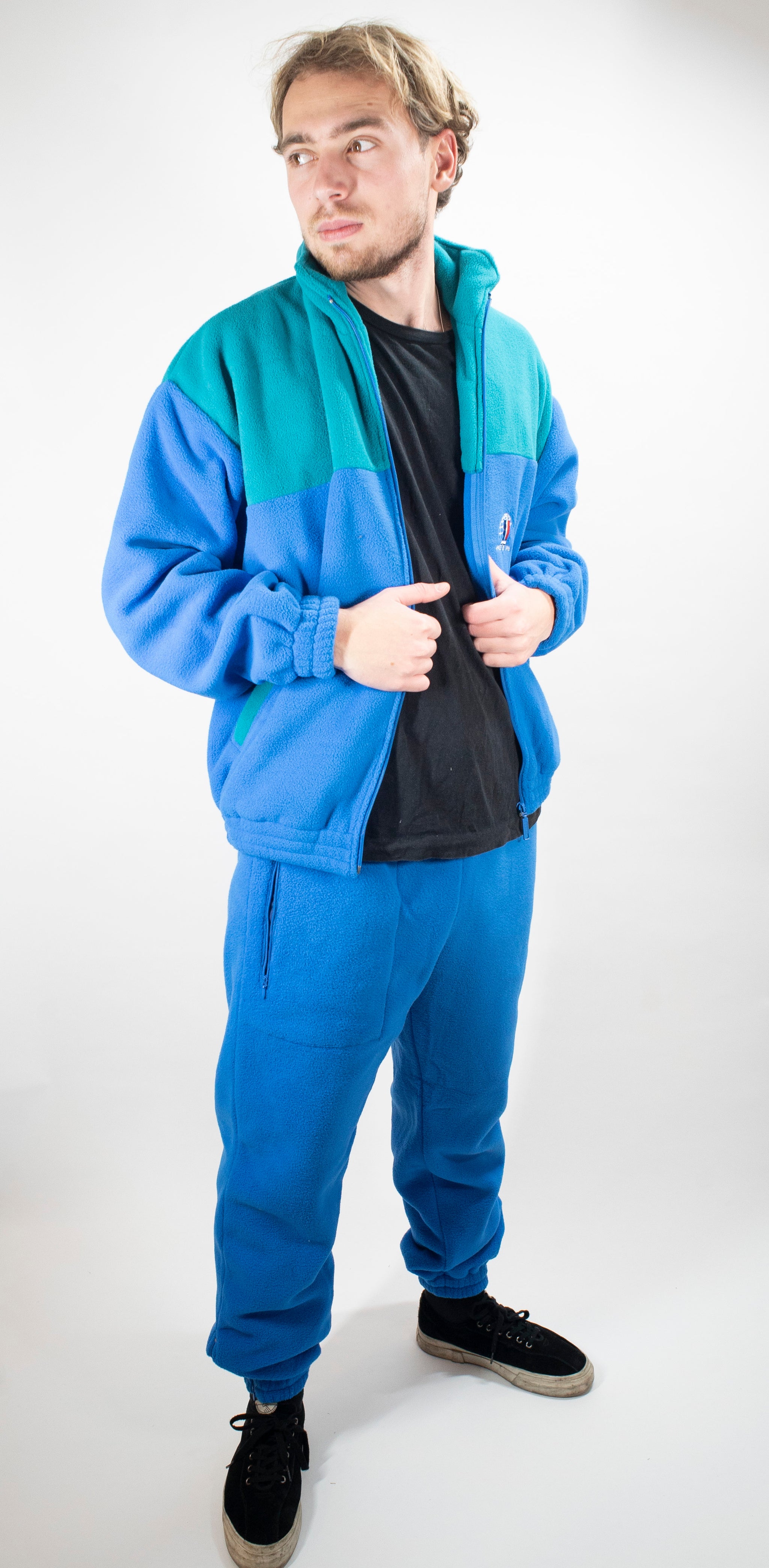 French Army Two-tone Blue Fleece Track Suit - unissued - Forces
