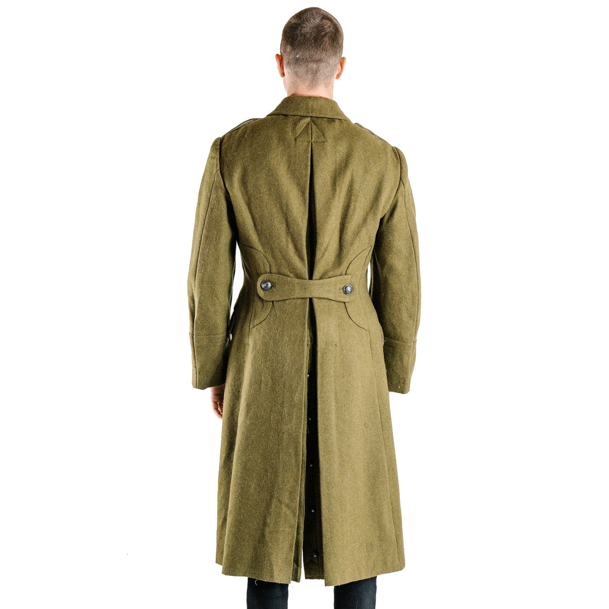 Khaki Military Vintage Wool Greatcoat - Forces Uniform and Kit