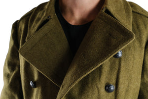 Khaki Military Vintage Wool Greatcoat