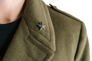 Italian Army Khaki Wool Greatcoat - brass buttons