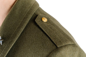 Italian Army Khaki Wool Greatcoat - brass buttons