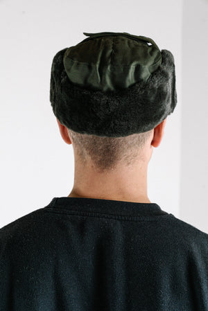 Cold Weather "Trapper" Hat - Olive Green