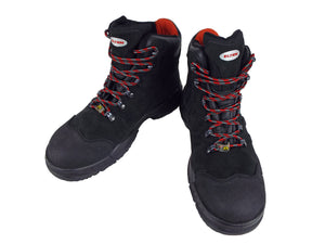 Elten - Black Ankle Safety Boots - Suede - Red Laces - Unissued