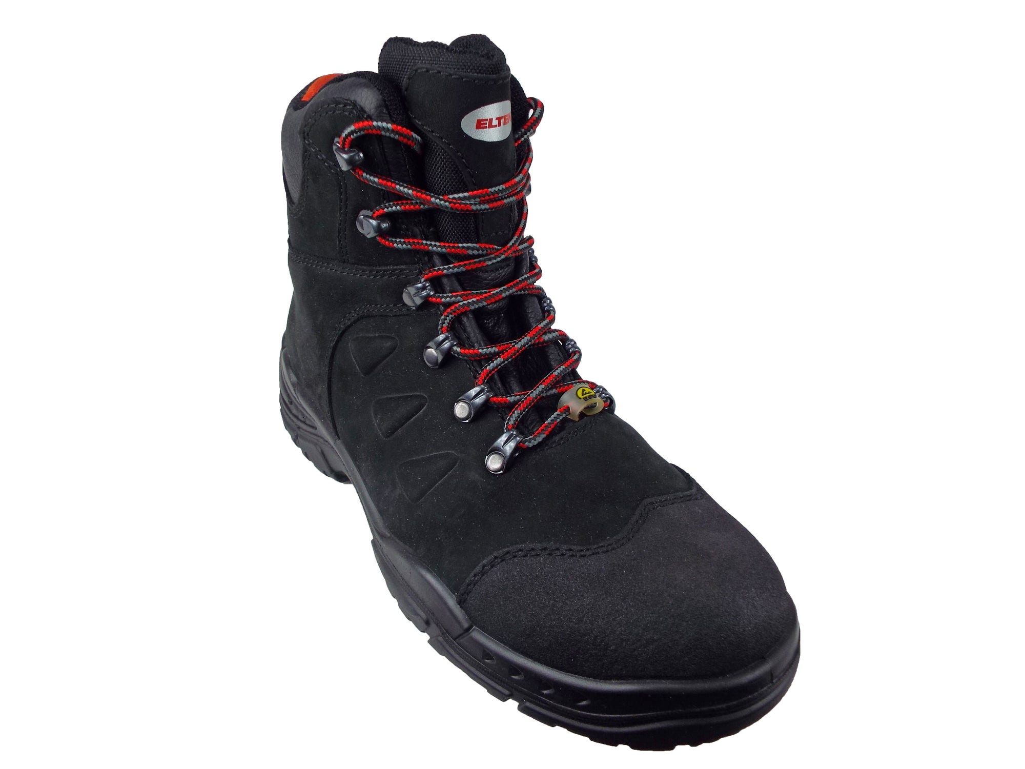 Elten Black Ankle Safety Boots Suede Red Laces Unissued Forces Uniform and Kit