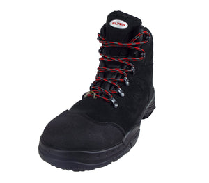 Elten - Black Ankle Safety Boots - Suede - Red Laces - Unissued