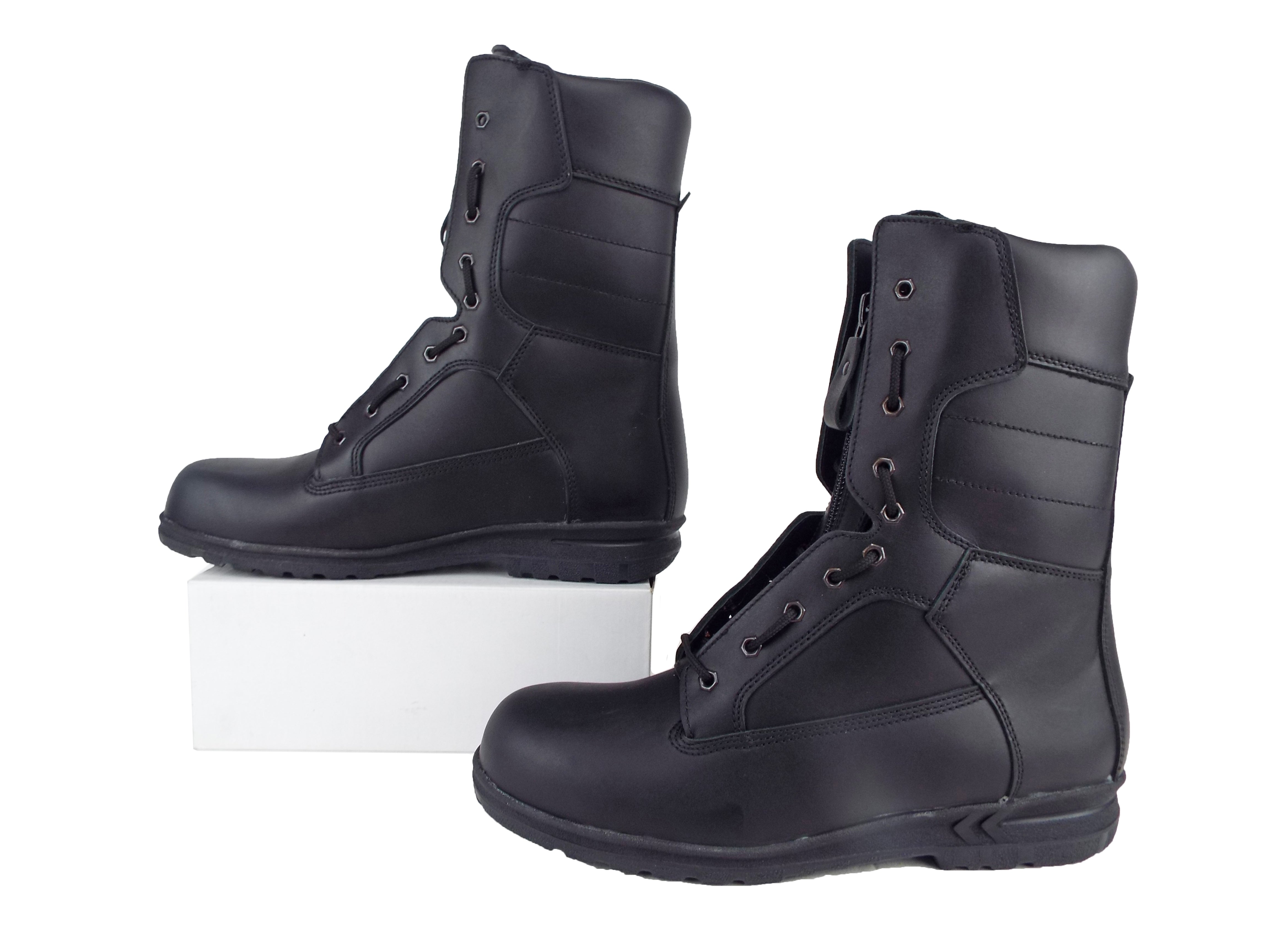 Dutch Army Black Combat Boots Rapid Zip Entry Unissued
