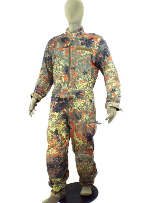 German Armoured Fighting Vehicle Two-piece padded Tank Suit / coveralls - Flecktarn camo