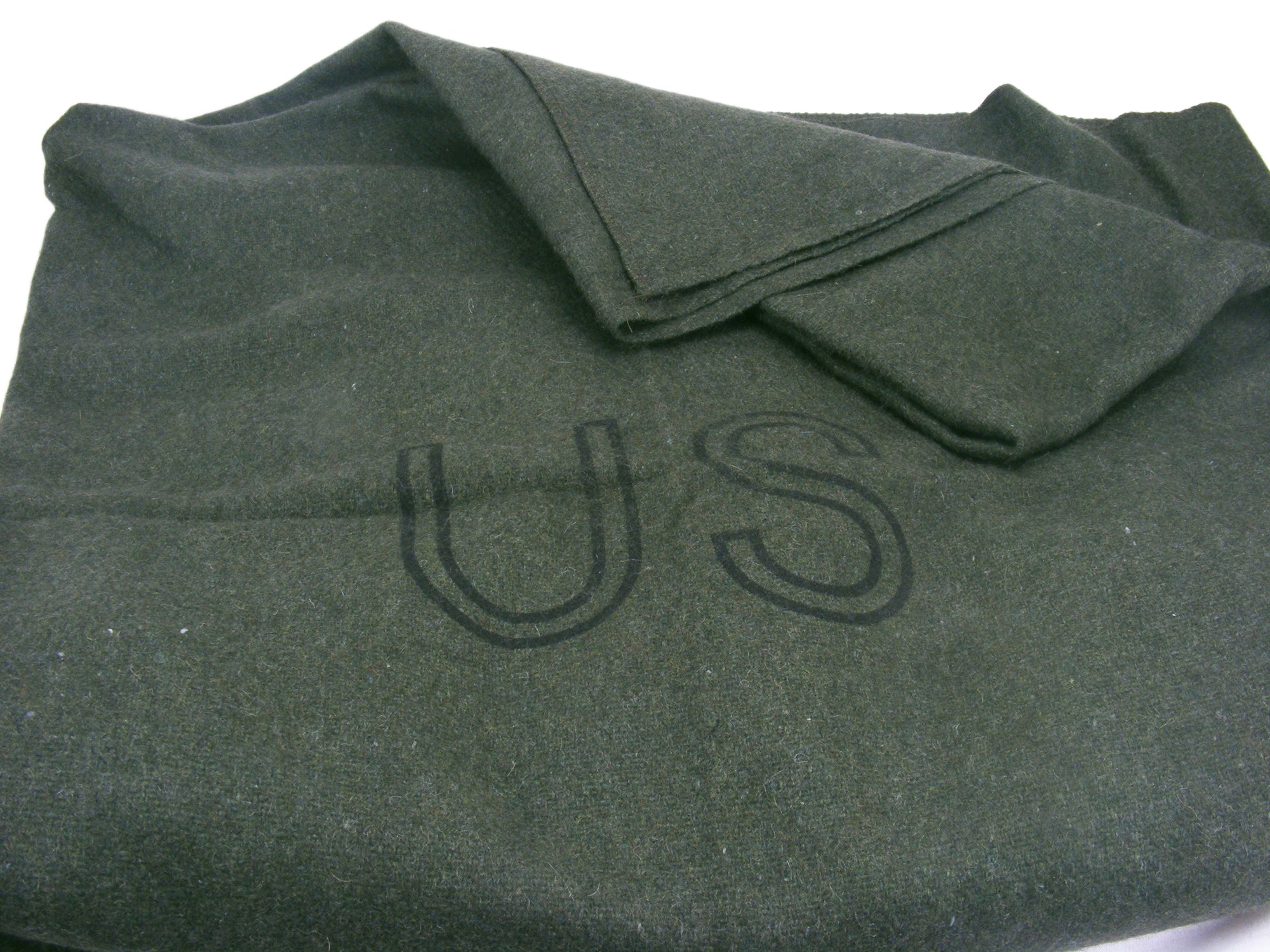 US Army military Wool Rich Blanket - Dark Green - Unissued - US stamped