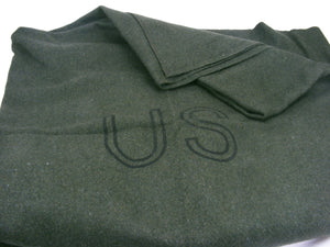 US Army military Wool Rich Blanket - Dark Green - Unissued