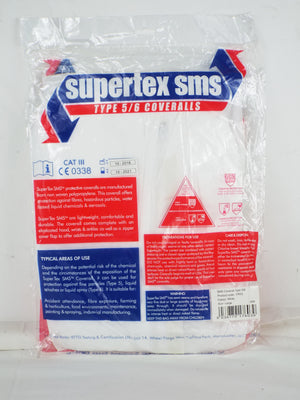 British protective disposable white coveralls - SuperTex SMS brand