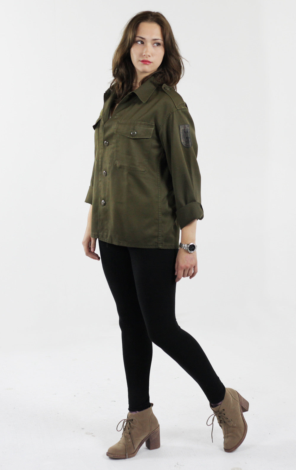 Womens army shirt jacket cheap