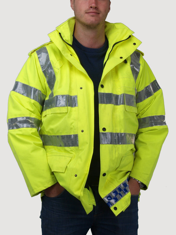 Hi Vis Jacket UK Police Safety Coat heavyweight