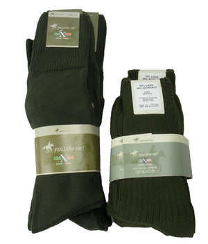MULTI-PACK - Italian Army Socks - Olive Drab - Unissued - Follow Me! Brand - PACK OF FOUR PAIRS